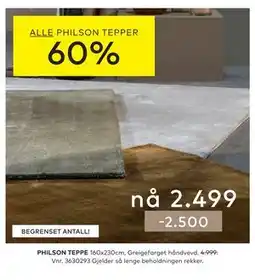 Skeidar PHILSON TEPPE tilbud