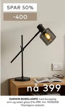 Skeidar DARWIN BORDLAMPE tilbud