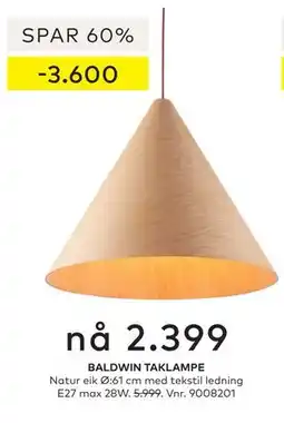 Skeidar BALDWIN TAKLAMPE tilbud