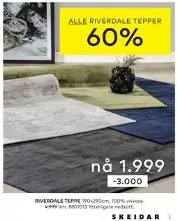 Skeidar RIVERDALE TEPPE tilbud