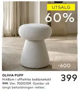 Skeidar OLIVIA PUFF tilbud