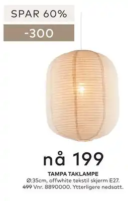 Skeidar TAMPA TAKLAMPE tilbud