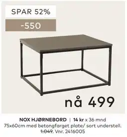 Skeidar NOX HJØRNEBORD tilbud
