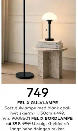 Skeidar FELIX BORDLAMPE tilbud