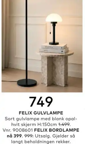 Skeidar FELIX BORDLAMPE tilbud