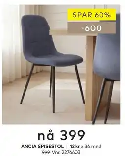 Skeidar ANCIA SPISESTOL tilbud