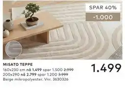 Skeidar MISATO TEPPE tilbud