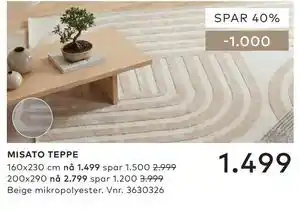 Skeidar MISATO TEPPE tilbud