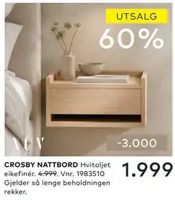 Skeidar CROSBY NATTBORD tilbud