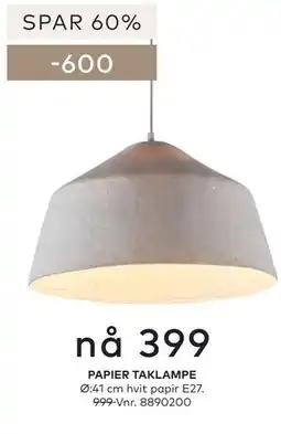 Skeidar PAPIER TAKLAMPE tilbud