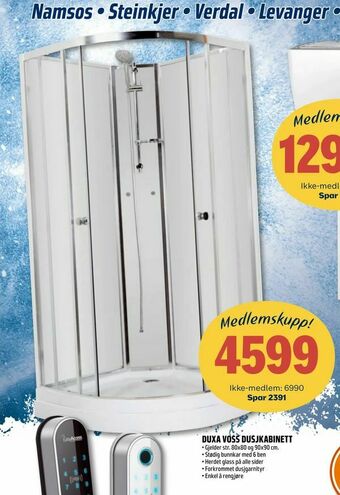 Coop Obs Duxa voss dusjkabinett tilbud