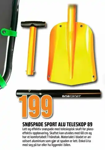 Coop Obs Snøspade sport alu teleskop 89 tilbud