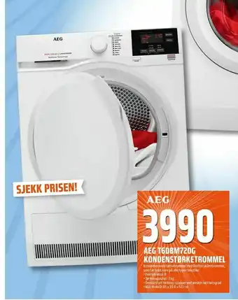 Coop Obs Aeg t6dbm720g kondenstørketrommel tilbud