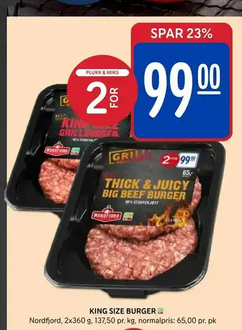 Rema 1000 King size burger tilbud