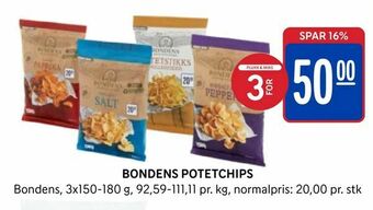 Rema 1000 Bondens potetchips tilbud