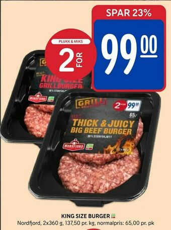 Rema 1000 King size burger tilbud