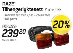 Thansen Raze tilhengerlyktesett 7-pin stikk tilbud