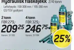 Thansen Hydraulisk flaskejekk 2/4 tonn tilbud