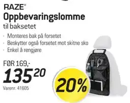 Thansen Raze oppbevaringslomme til baksetet tilbud