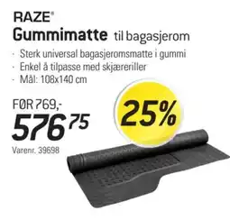 Thansen Raze gummimatte til bagasjerom tilbud