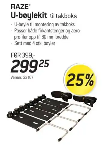 Raze U-bøylekit til takboks
