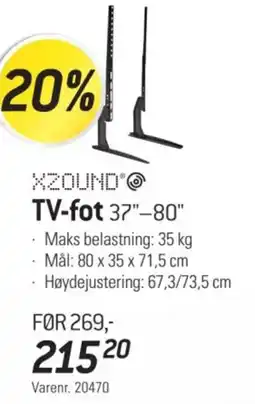 Thansen Xsound tv-fot 37"-80" tilbud