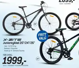 Thansen X-Zite Juniorsykkel 20"/24"/26" tilbud