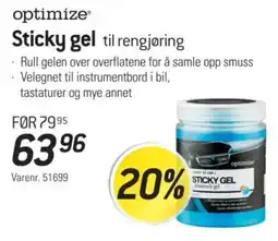 Thansen Optimize sticky gel til rengjøring tilbud