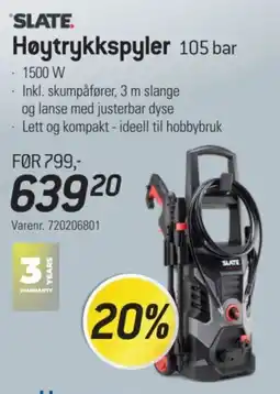 Thansen Slate høytrykkspyler 105 bar tilbud