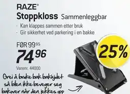 Thansen RAZE Stoppkloss Sammenleggbar tilbud