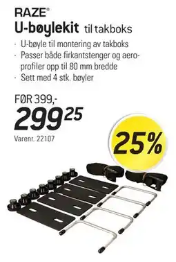 Thansen RAZE U-bøylekit til takboks tilbud