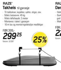 Thansen RAZE Takheis til garasje tilbud