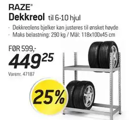 Thansen RAZE Dekkreol til 6-10 hjul tilbud