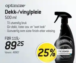 Thansen optimize Dekk-/vinylpleie tilbud