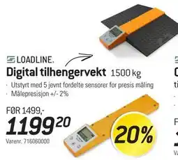 Thansen Digital tilhengervekt 1500 kg tilbud