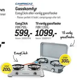 Thansen Gasskomfyr EasyClick eller vanlig gassflaske tilbud