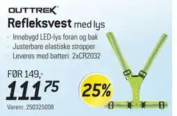 Thansen OUTTREK Refleksvest med lys tilbud