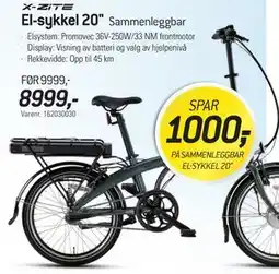 Thansen X-ZITE El-sykkel 20 Sammenleggbar tilbud