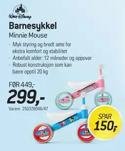 Thansen Barnesykkel Minnie Mouse tilbud