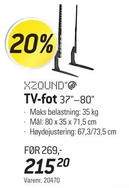 Thansen TV-fot 37–80 tilbud