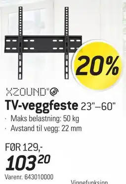 Thansen TV-veggfeste 23–60 tilbud