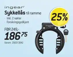 Thansen ingear Sykkellås til ramme tilbud