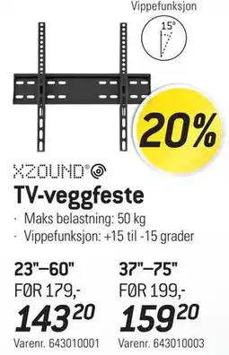 Thansen TV-veggfeste tilbud