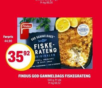 Coop Extra Findus god gammeldags fiskegrateng tilbud