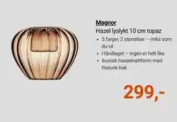 Kitch'n Magnor Hazel lyslykt 10 cm topaz tilbud