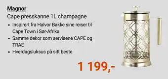 Magnor Cape presskanne champagne