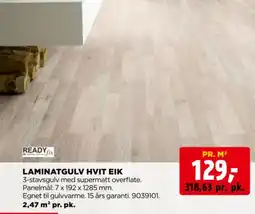 jem & fix Readyfix laminatgulv hvit eik tilbud