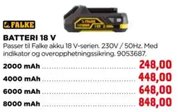 jem & fix Falke batteri 18 V tilbud