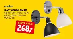 jem & fix RAY VEGGLAMPE tilbud