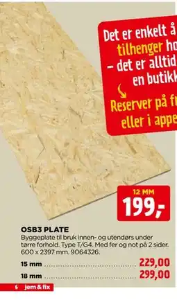jem & fix OSB3 PLATE tilbud